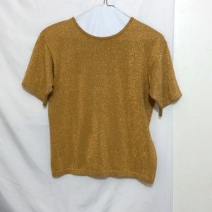 ADAM DOUGLAS/ADRIANNCE PAPELL GOLD GLITTER SWEATER